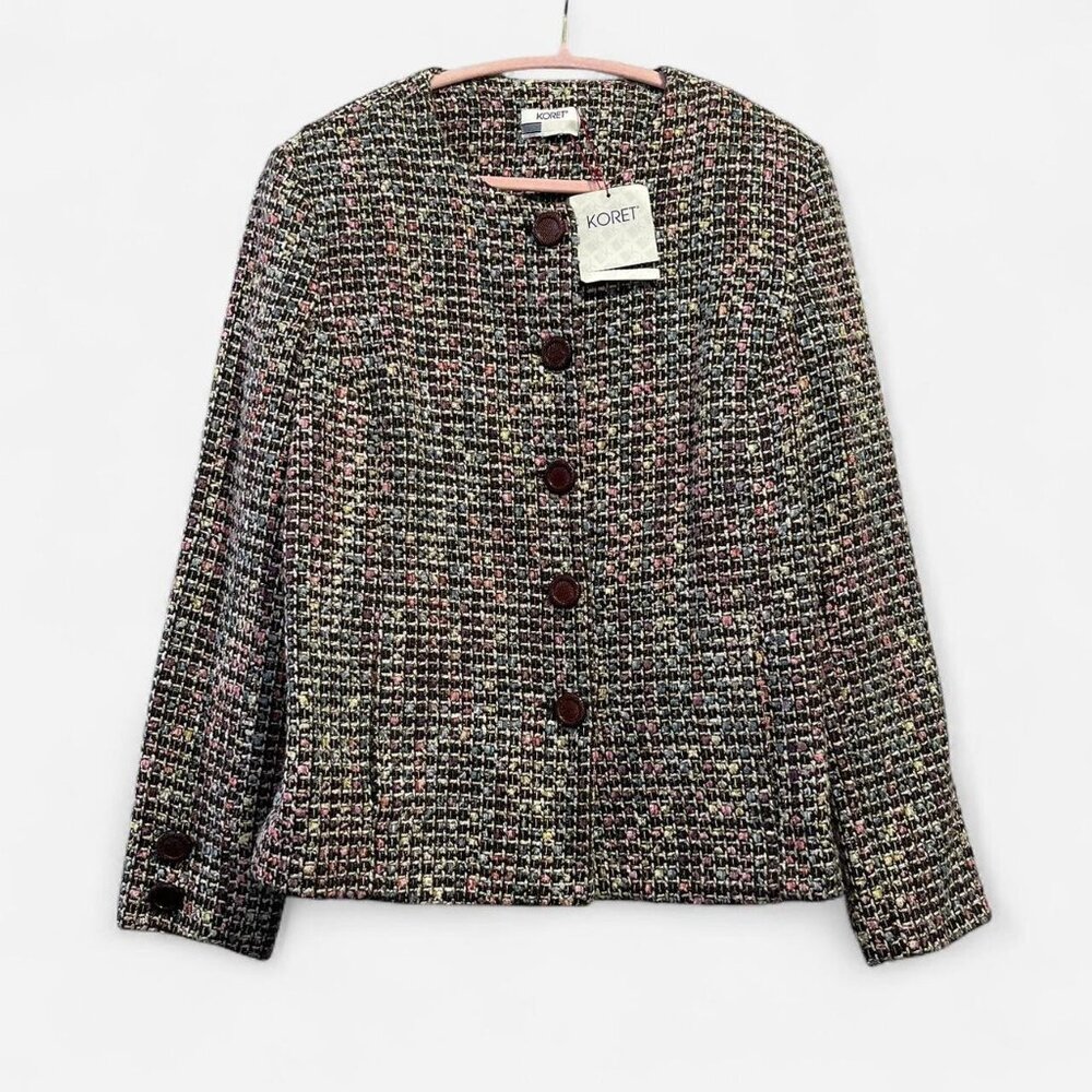 Vintage elegant business casual tweed blazer jacket